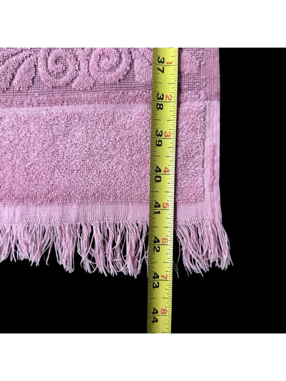 Vintage Bath Towel Cannon Monticello USA Pink Seashells 1980s Sculpted Retro - Picture 10 of 11